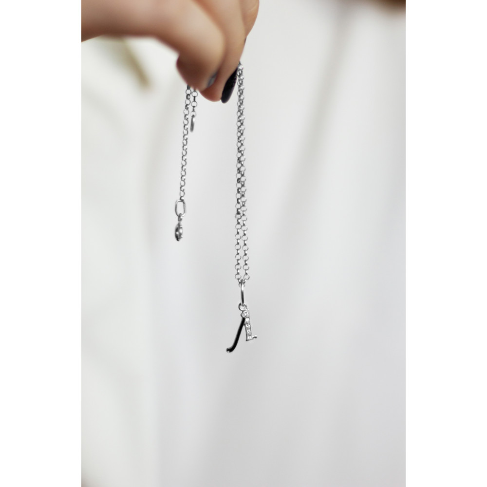 Срібний кулон-літера Л (7057л) - 2