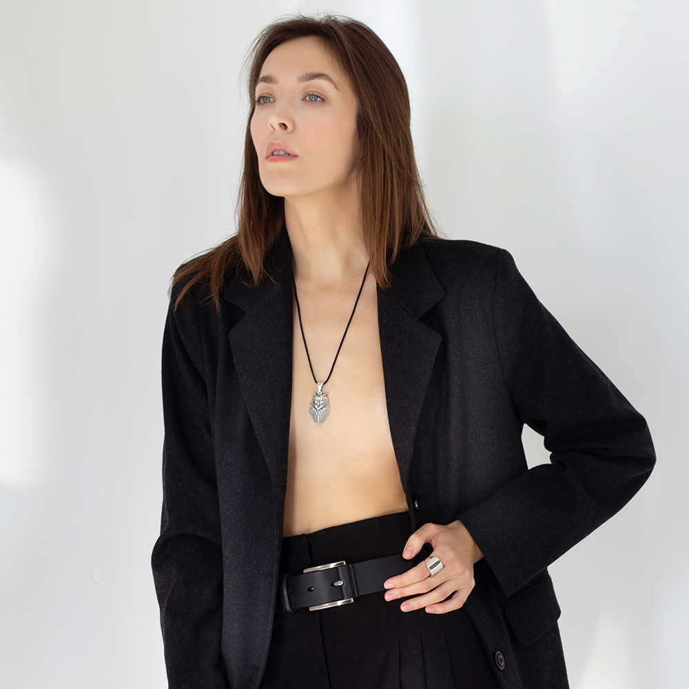 Срібний кулон Сова (7119) - 5