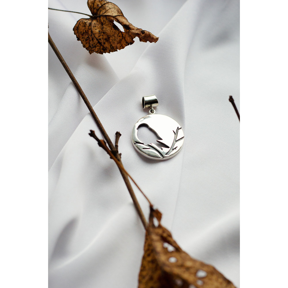 Срібний кулон Пташка на гілці (7158) - 3