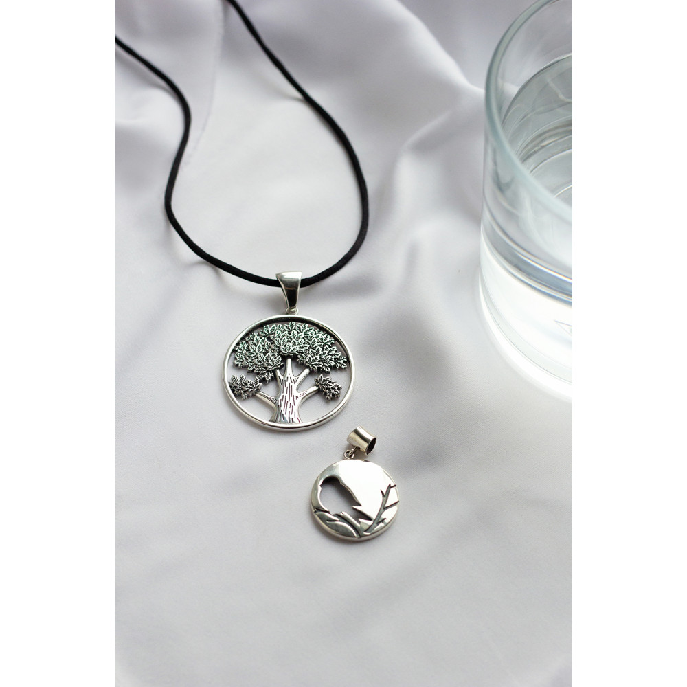 Срібний кулон Пташка на гілці (7158) - 4