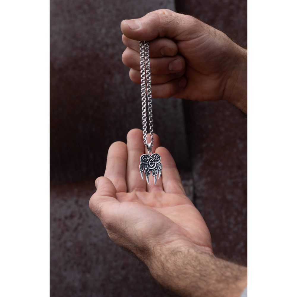 Срібний кулон Вовча лапа (7286) - 4