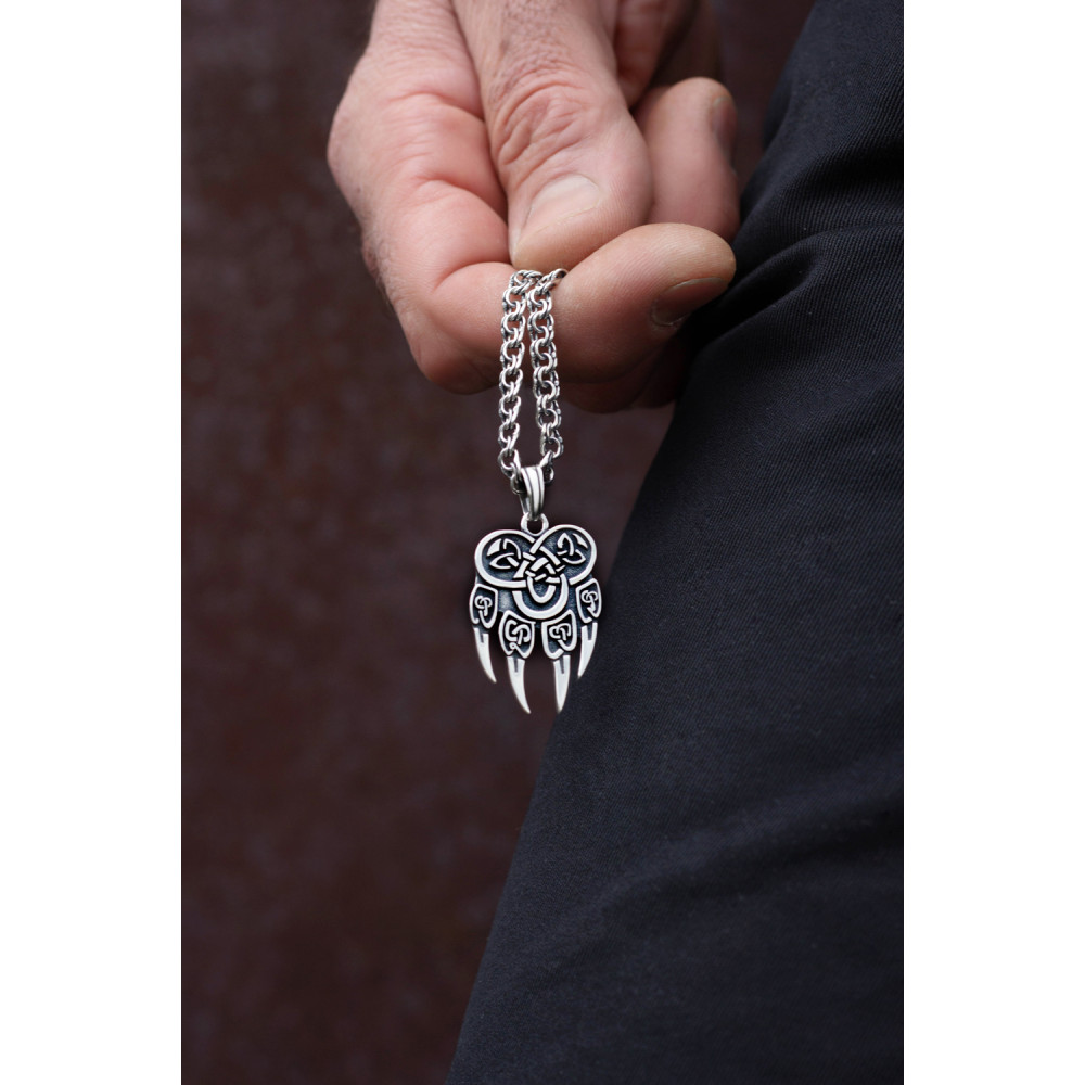 Срібний кулон Вовча лапа (7286) - 6