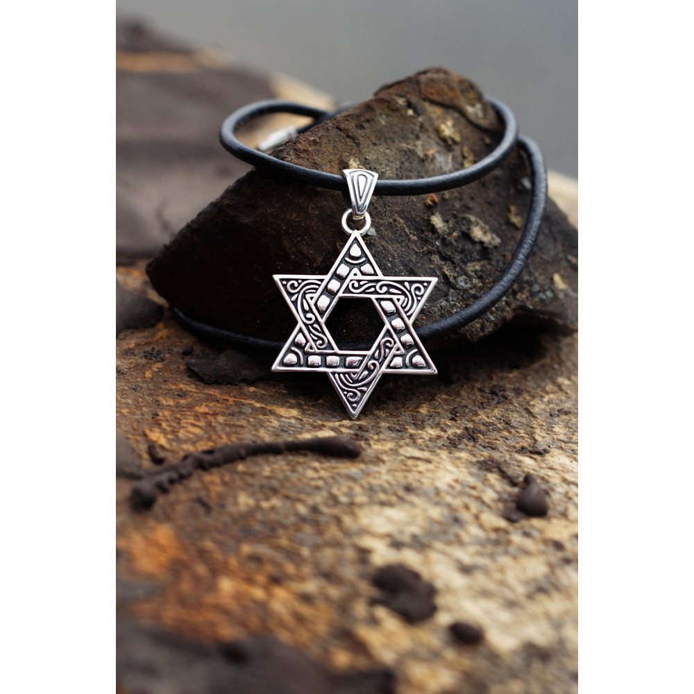 Срібний кулон Зірка Давида (7292) - 2