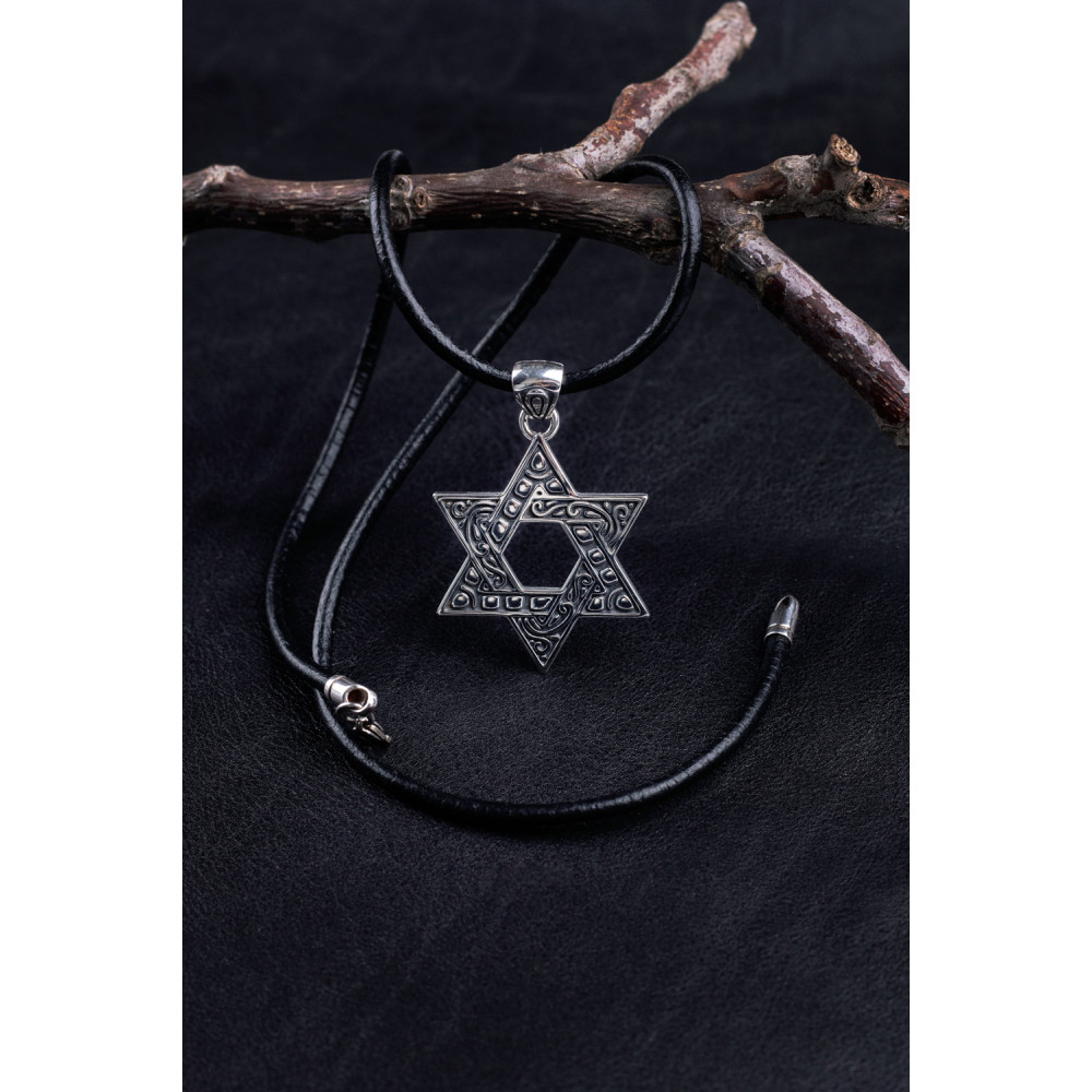 Срібний кулон Зірка Давида (7292) - 3