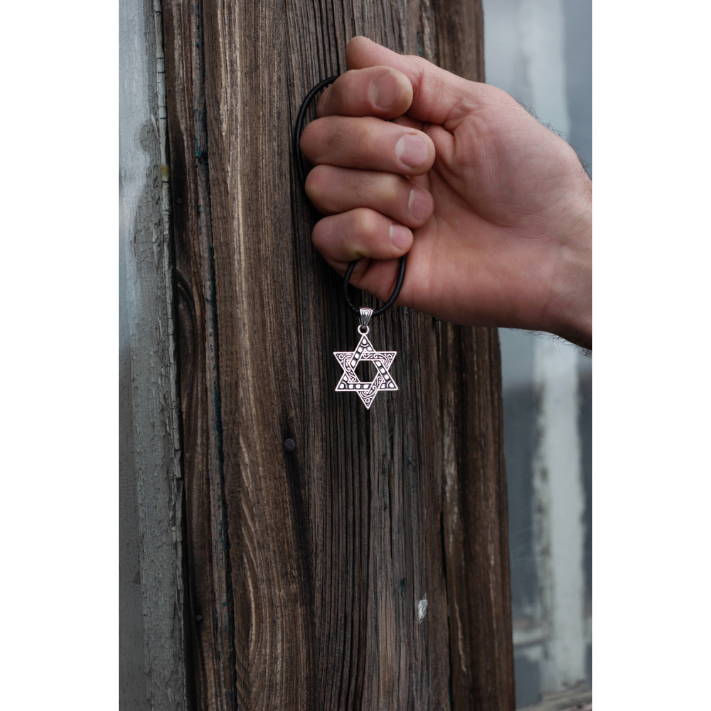 Срібний кулон Зірка Давида (7292) - 4