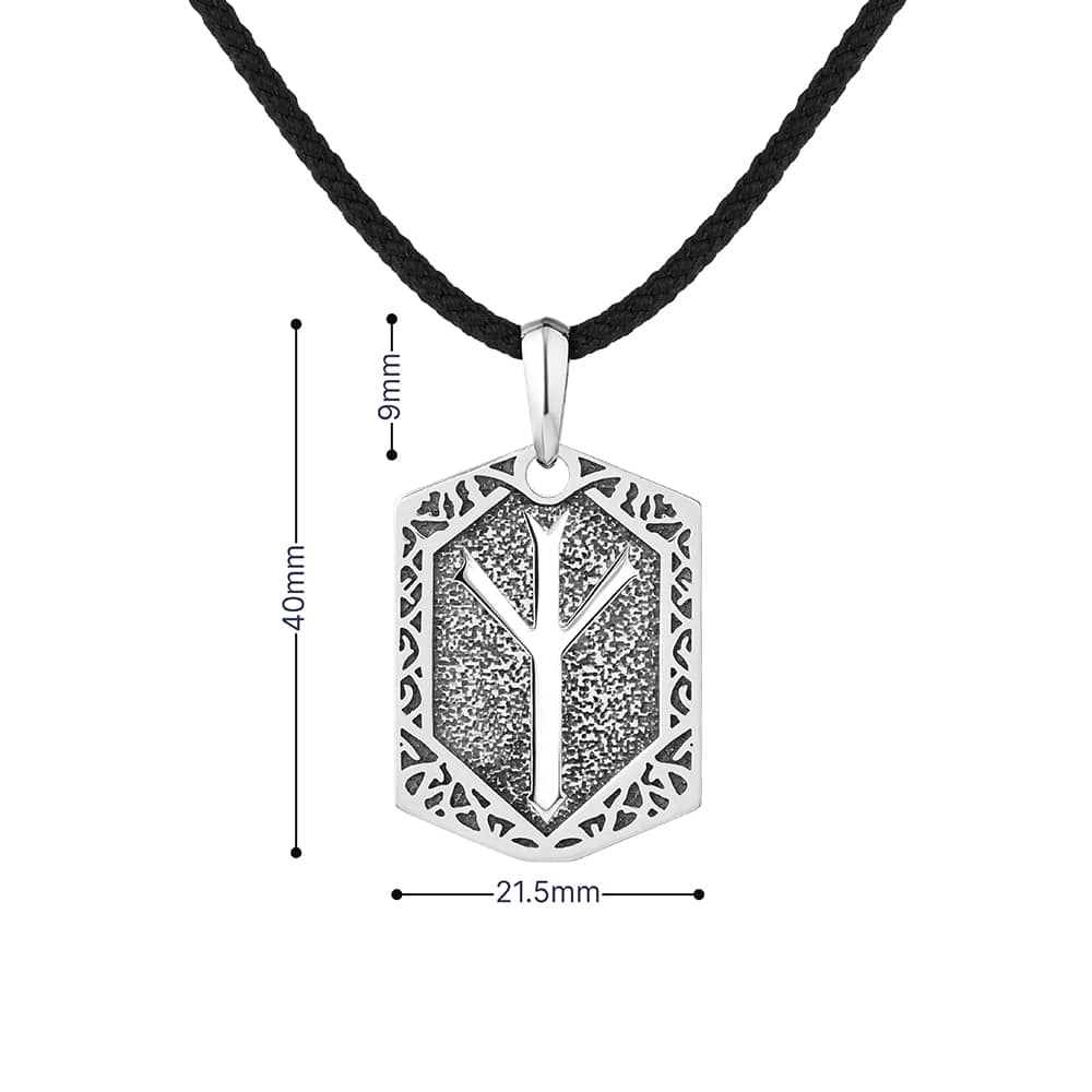 Срібний кулон Руна Альгиз (7368) - 6