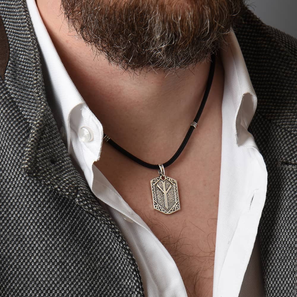 Срібний кулон Руна Альгиз (7368) - 3