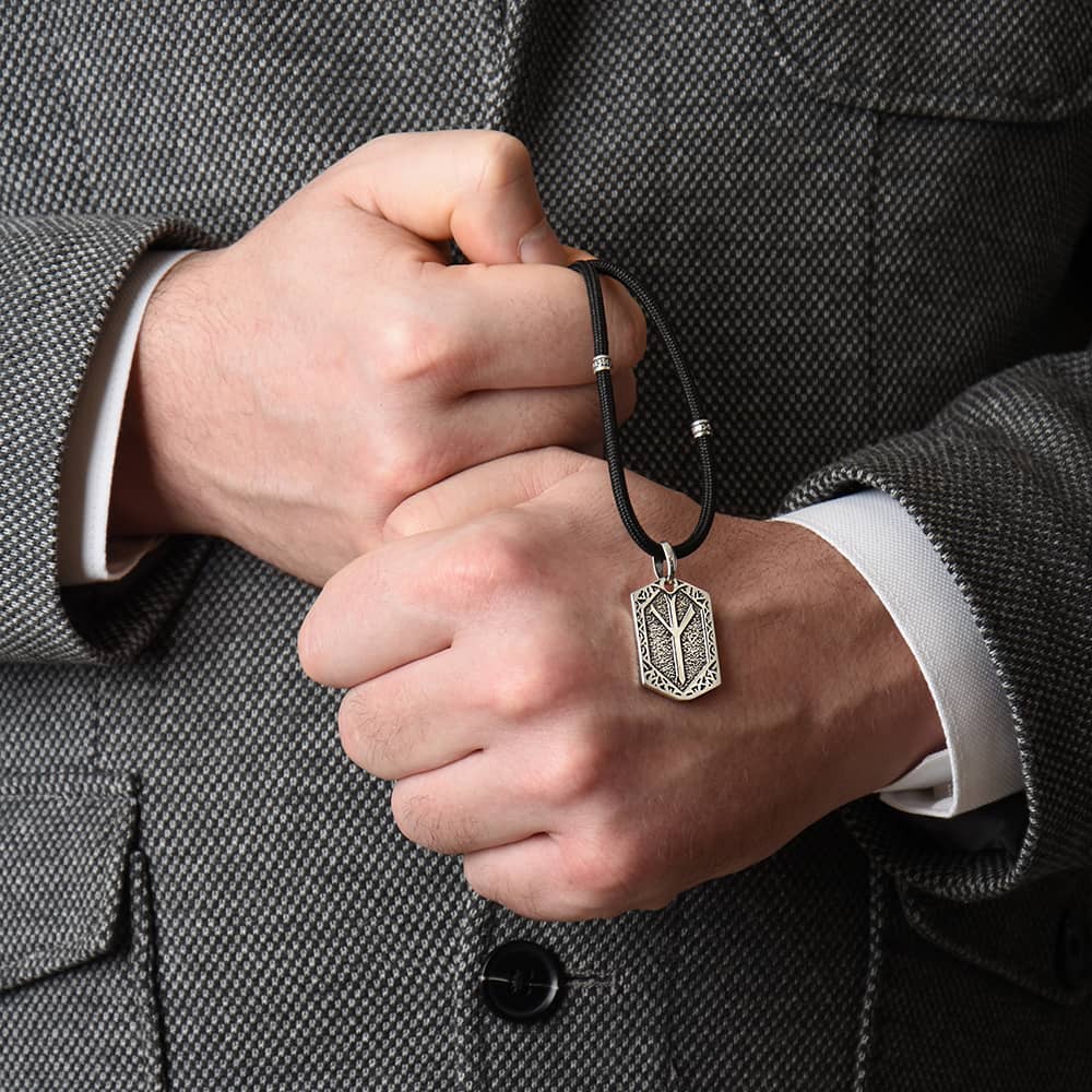 Срібний кулон Руна Альгиз (7368) - 4