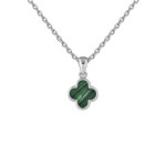 Срібний кулон Конюшина з малахітом (7371.1) - комплект