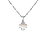 Срібний кулон Конюшина з перламутром (7371.2) - комплект