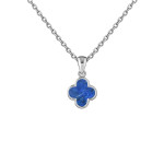 Срібний кулон Конюшина з лазуритом (7371.3) - комплект