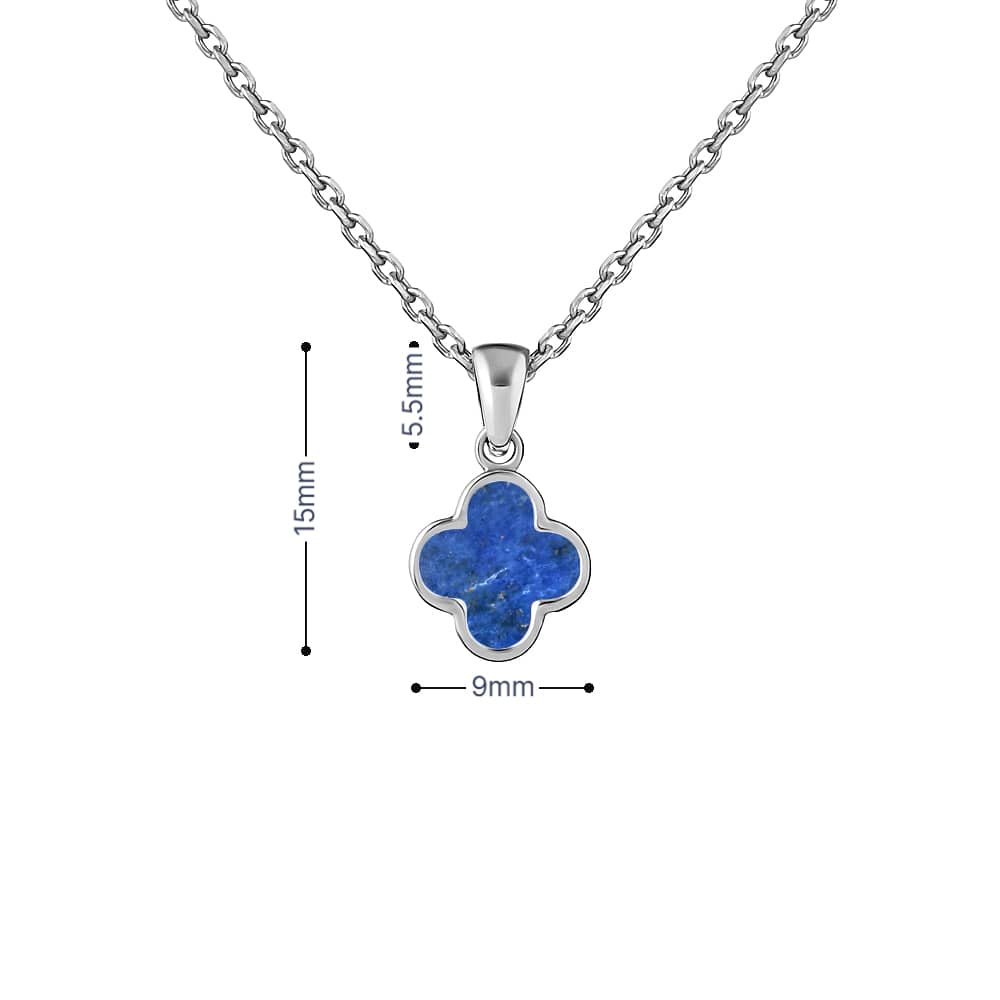 Срібний кулон Конюшина з лазуритом (7371.3) - 4