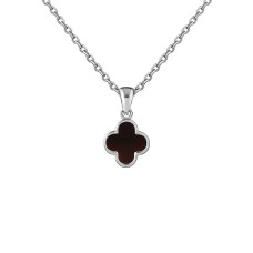 Срібний кулон Конюшина з червоним агатом (7371.4)