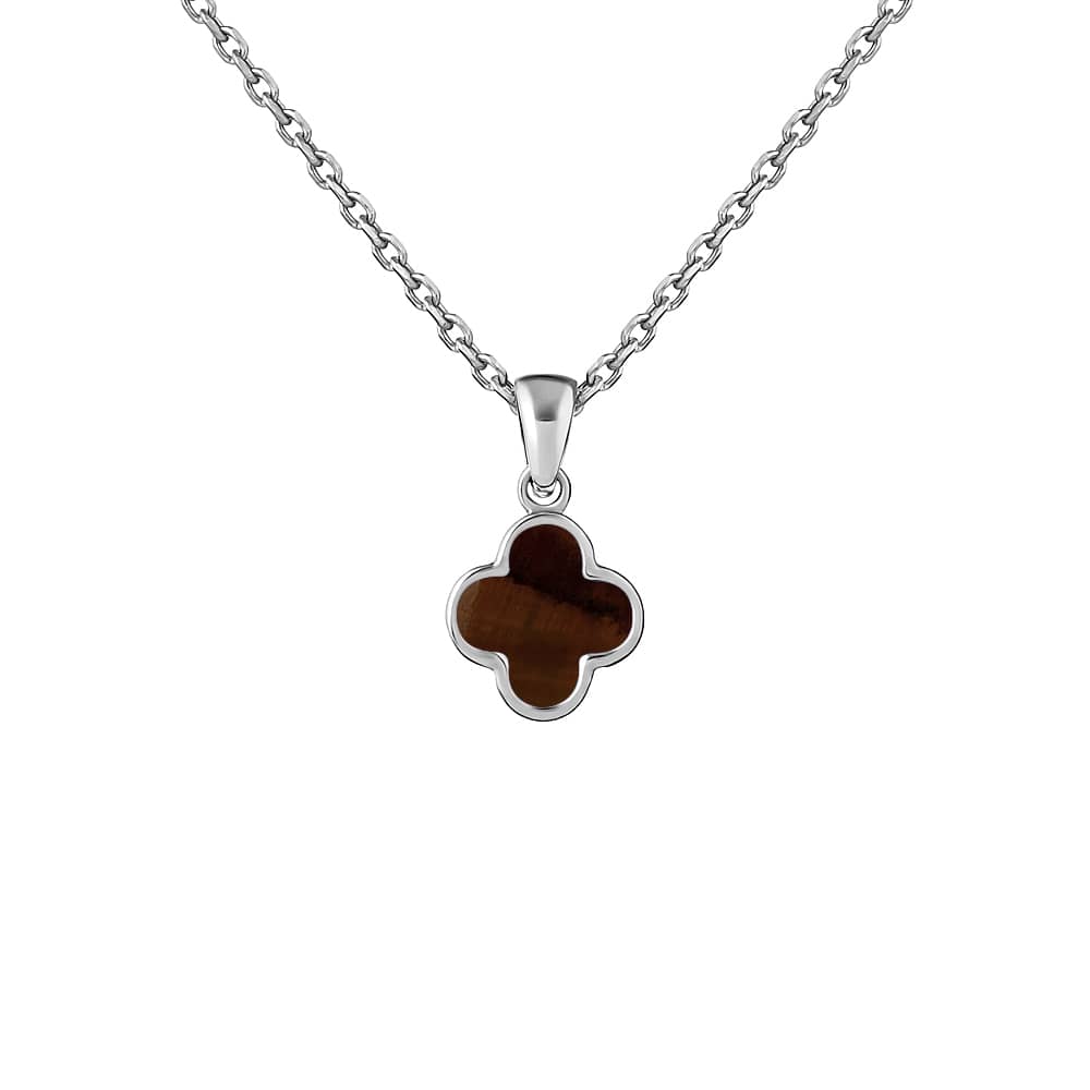 Срібний кулон Конюшина з тигровим оком (7371.5) - 1