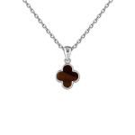 Срібний кулон Конюшина з тигровим оком (7371.5) - комплект