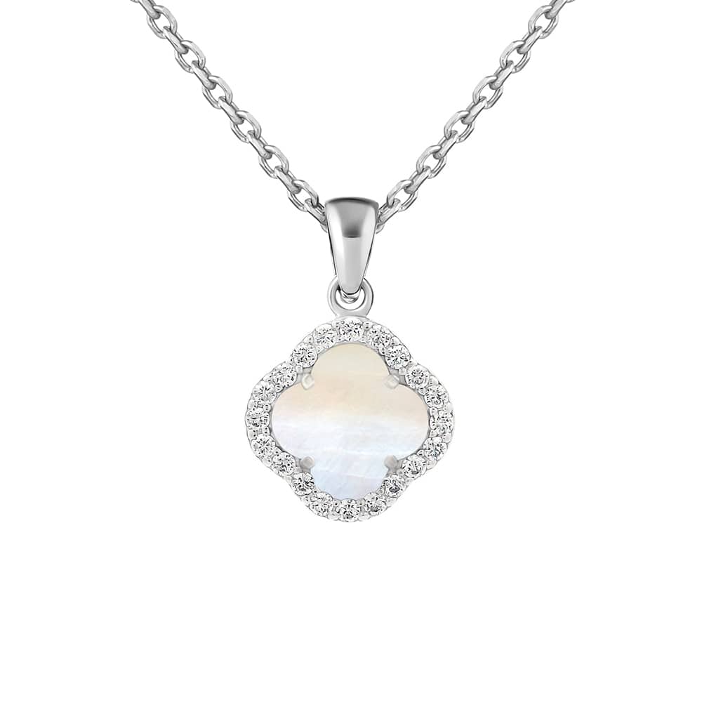 Срібний кулон Конюшина з перламутром (7374.2) - 1