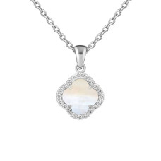 Срібний кулон Конюшина з перламутром (7374.2)