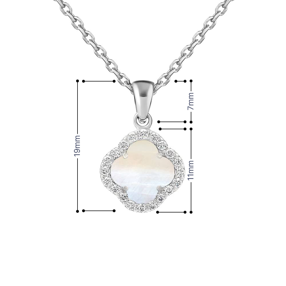 Срібний кулон Конюшина з перламутром (7374.2) - 5