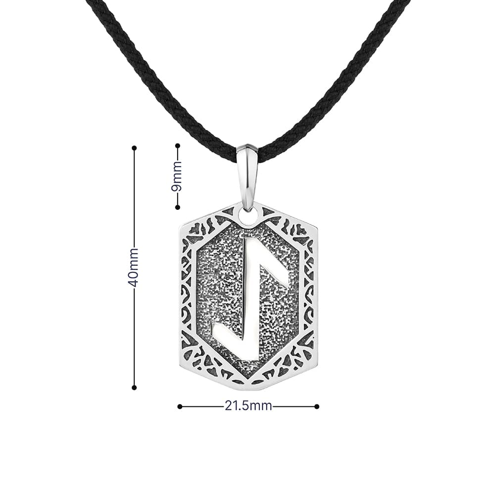 Срібний кулон Руна Ейваз (7376) - 5