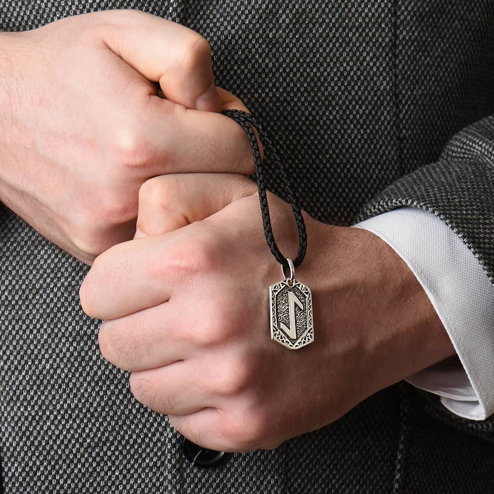 Срібний кулон Руна Ейваз (7376) - 3