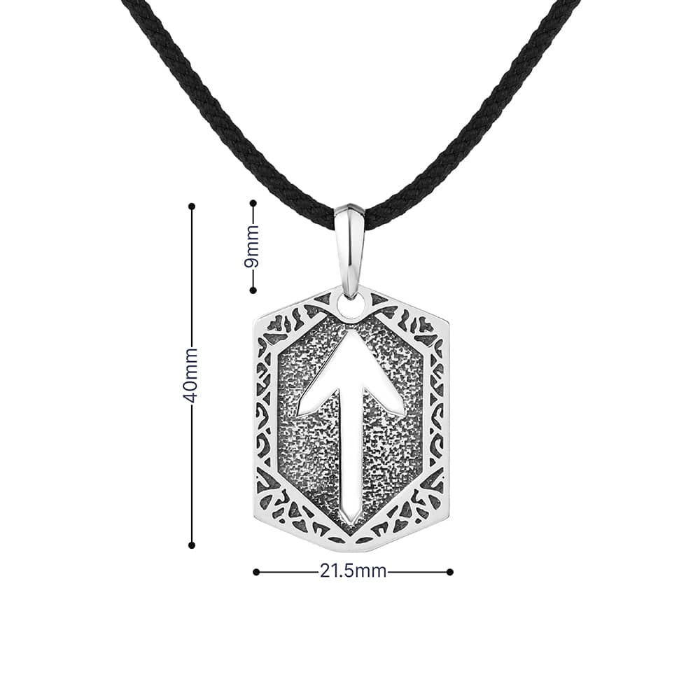 Срібний кулон Руна Тейваз (7377) - 5