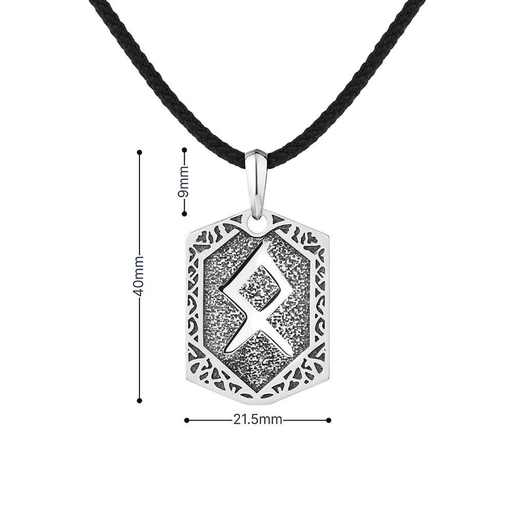 Срібний кулон Руна Одал (7378) - 5