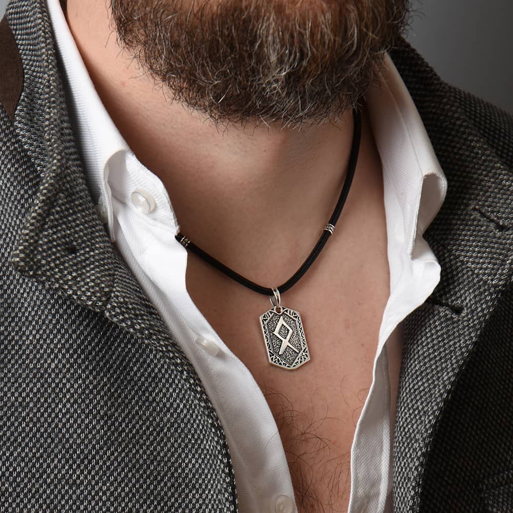 Срібний кулон Руна Одал (7378) - 2