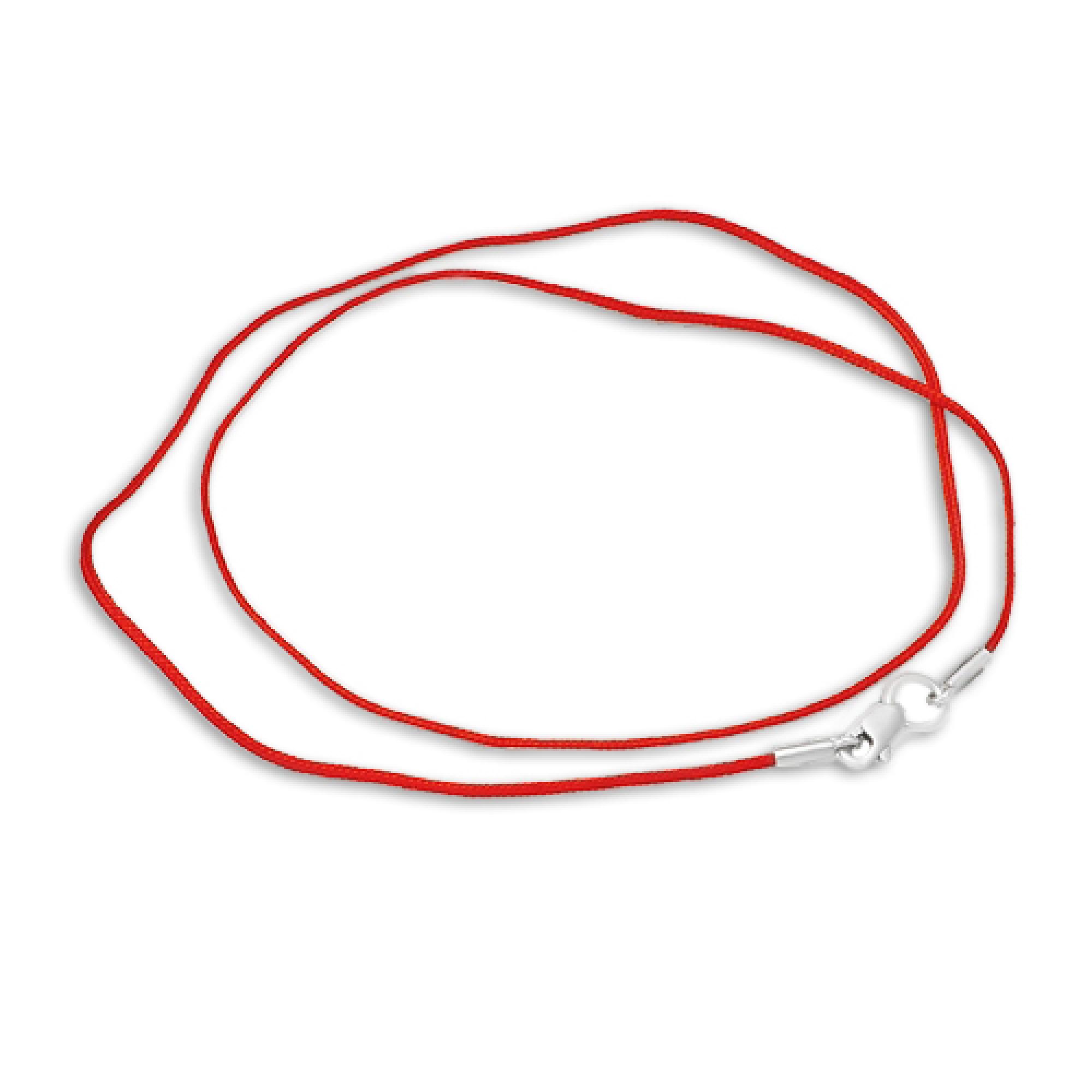 Шовкова червона нитка з сріблом на шию (8022)