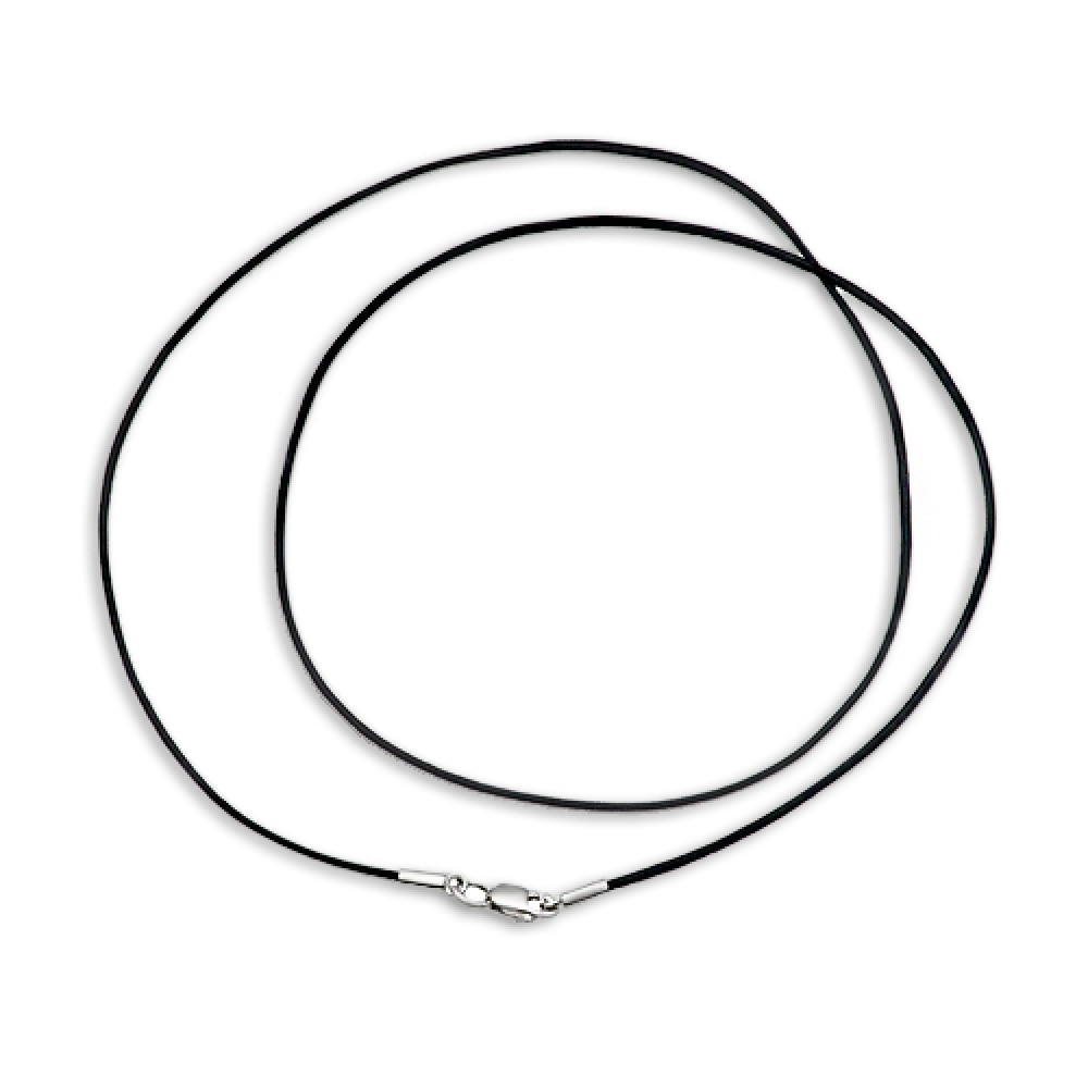 Шовкова чорна нитка з сріблом на шию (8022-1) - 1