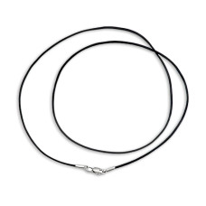 Шовкова чорна нитка з сріблом на шию (8022-1)