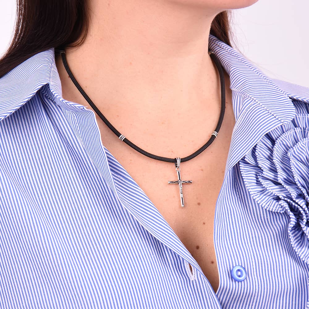 Шнурок шовковий Спаси і збережи зі сріблом (8032) - 2