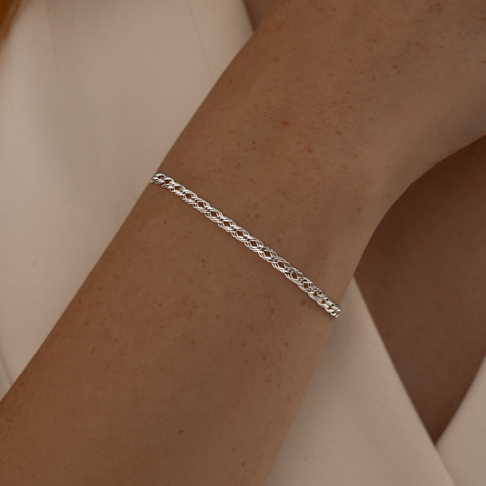 Срібний браслет Ромб потрійний (26006.30) - 3