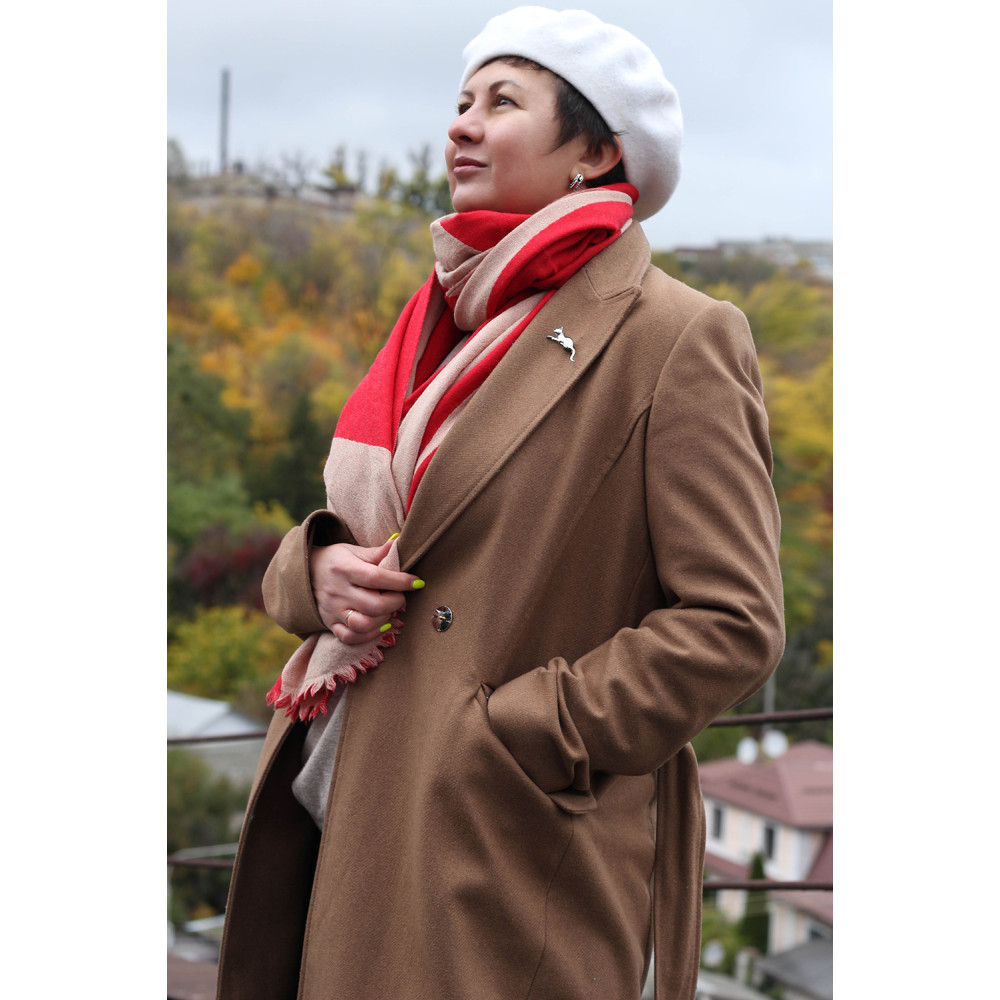 Срібна брошка Кішка (9501) - 6