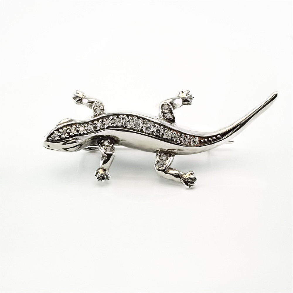 Срібна брошка Ящірка (9506) - 9