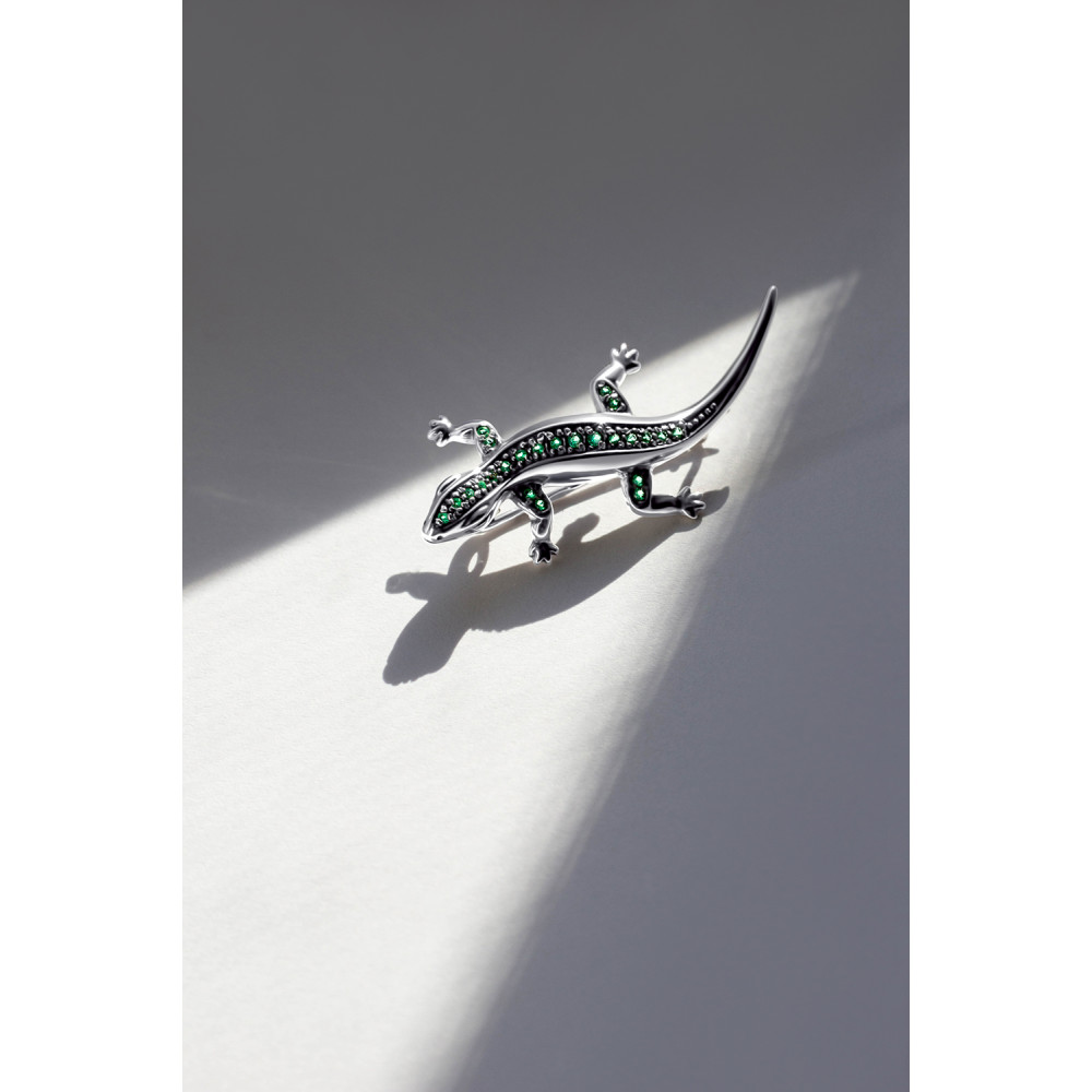 Срібна брошка Ящірка (9506) - 1