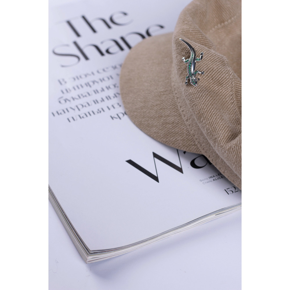 Срібна брошка Ящірка (9506) - 6