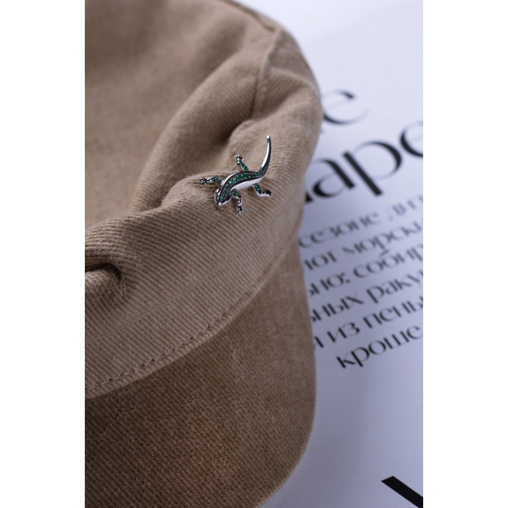 Срібна брошка Ящірка (9506) - 4