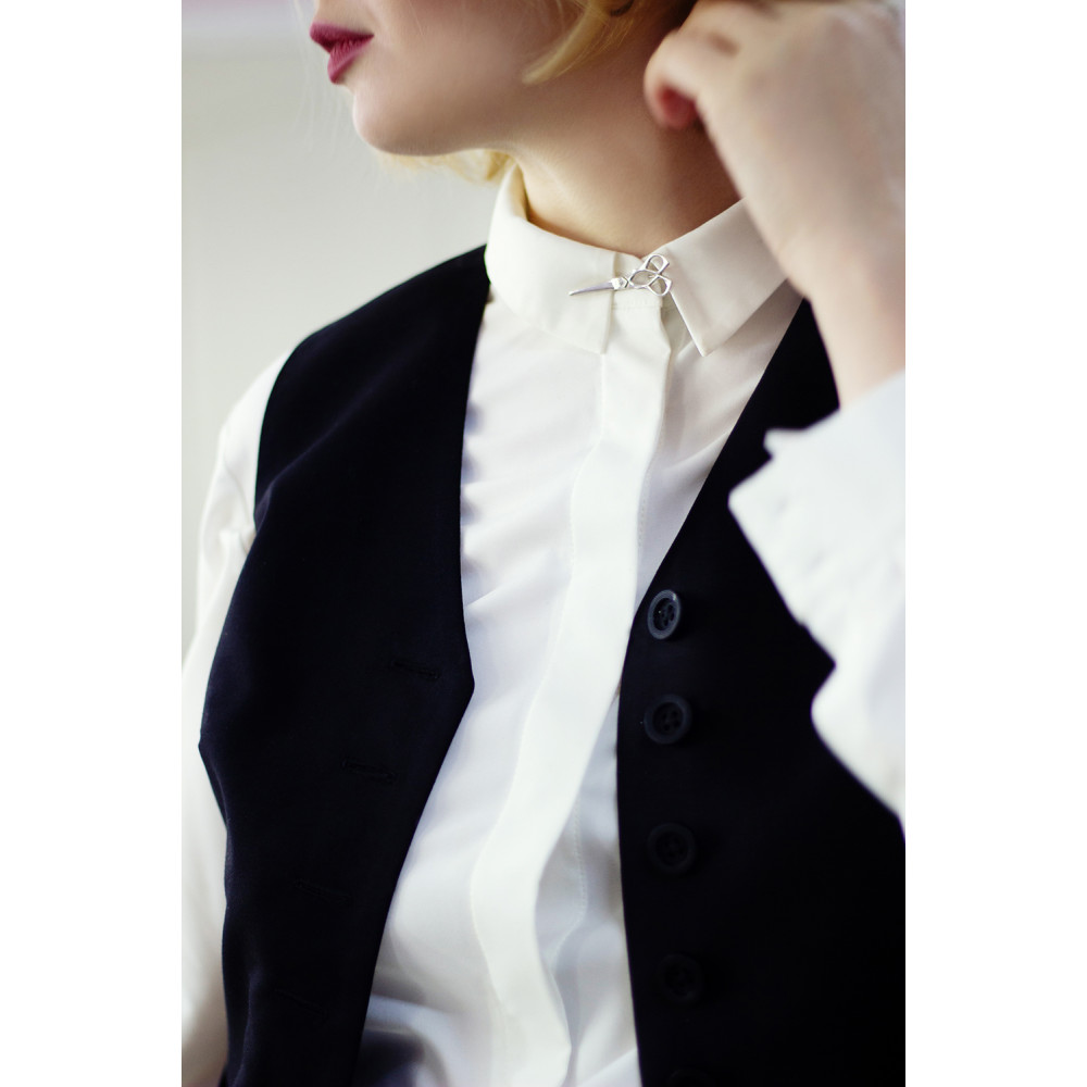 Срібна брошка Ножиці (9507) - 3