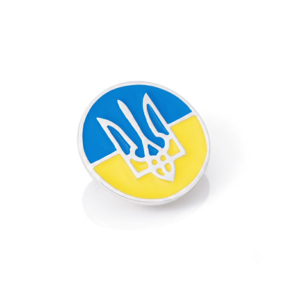 Серебряный значок Флаг Украины (9511) - 1