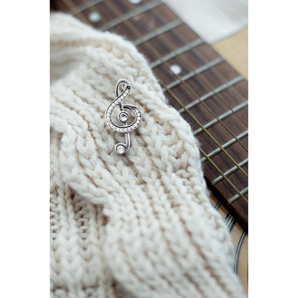 Срібна брошка Скрипковий ключ (9515) - 3