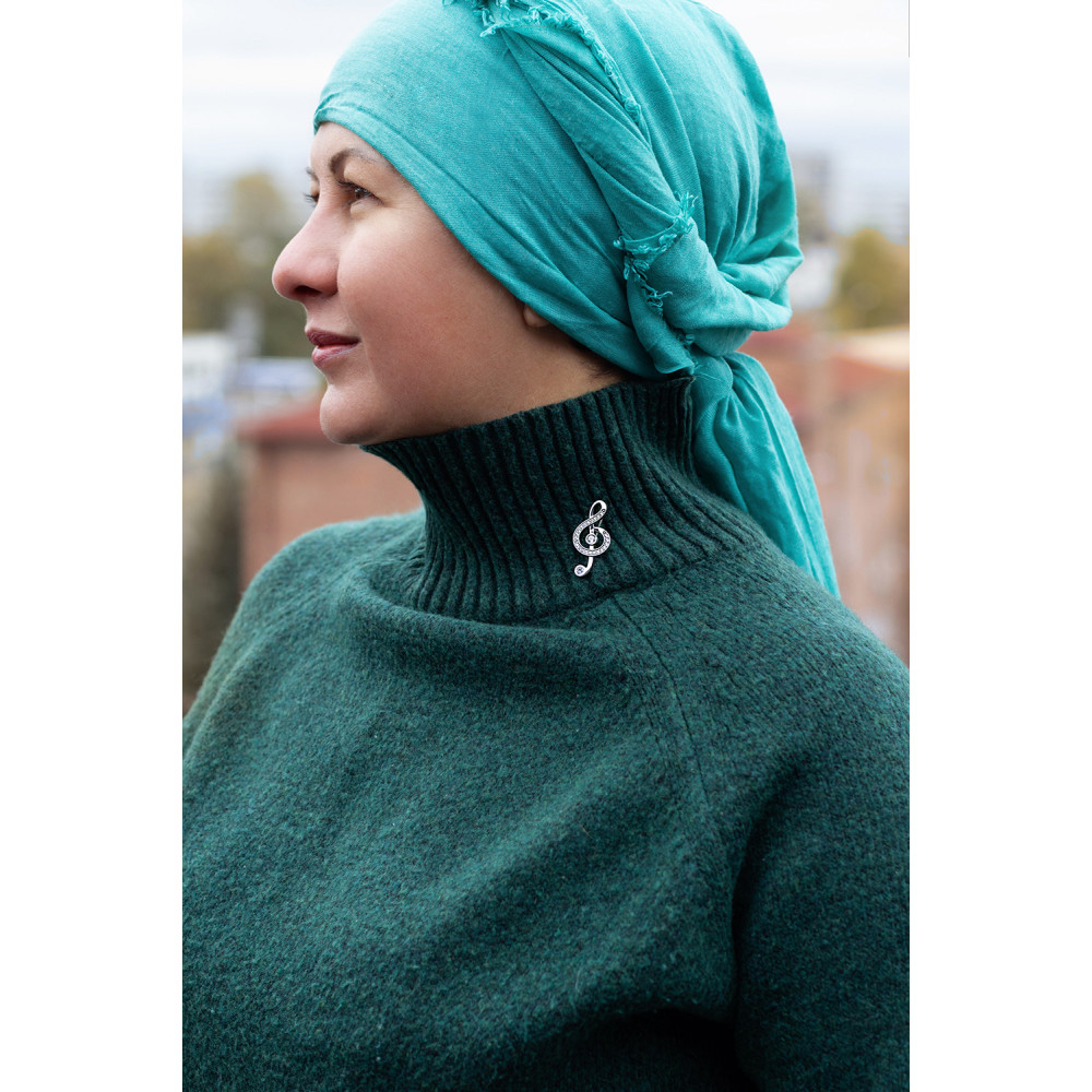 Срібна брошка Скрипковий ключ (9515) - 2