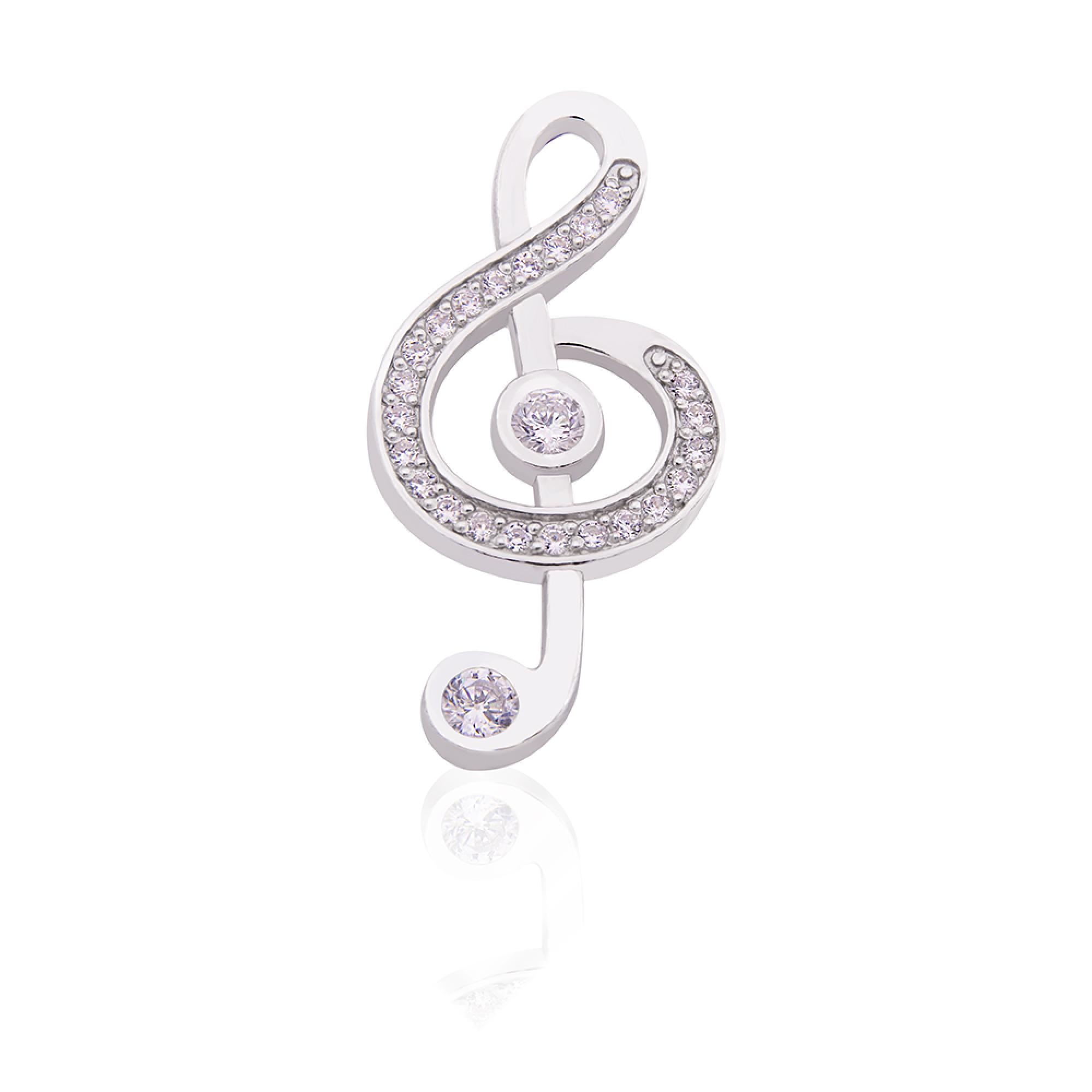 Срібна брошка Скрипковий ключ (9515)