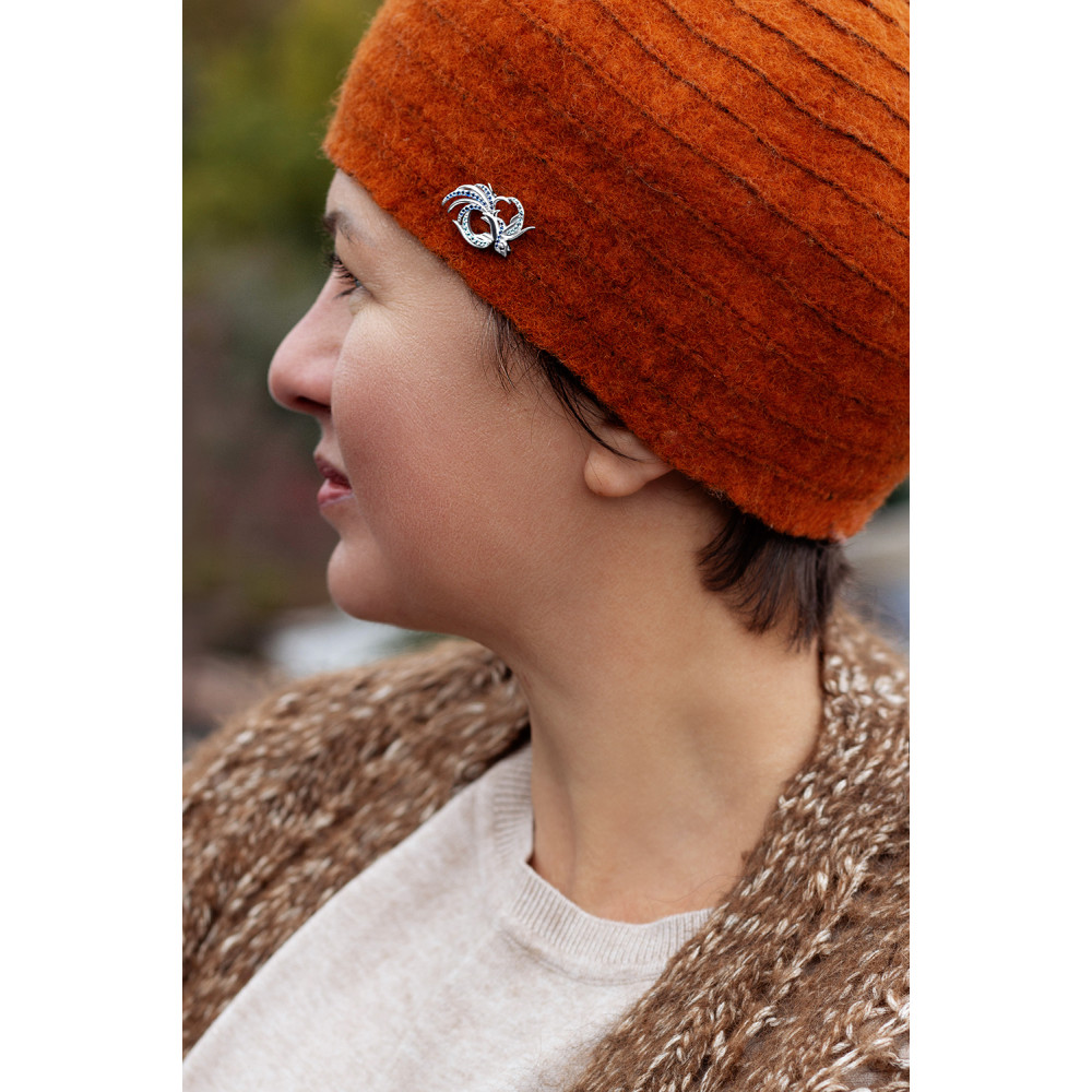 Срібна брошка Фенікс (9516) - 4