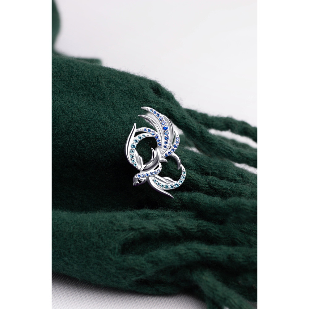 Срібна брошка Фенікс (9516) - 5