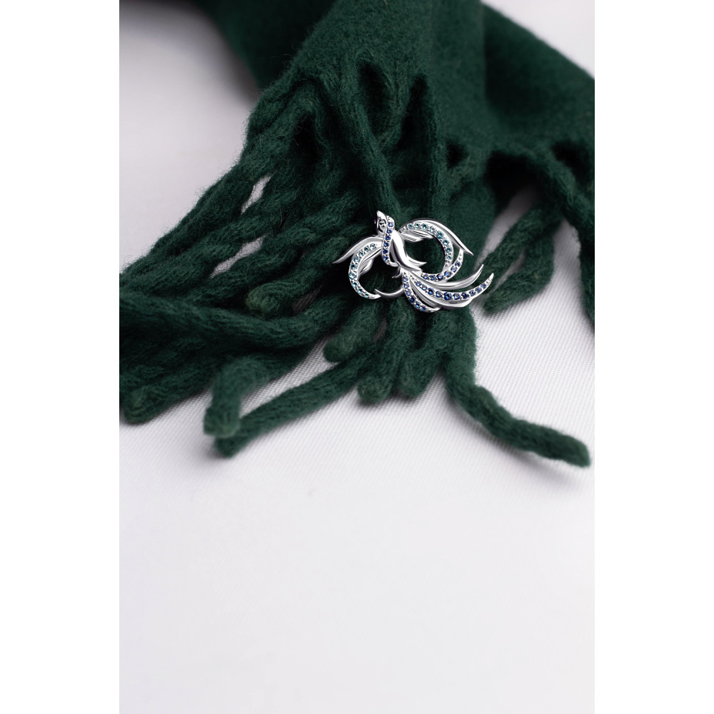 Срібна брошка Фенікс (9516) - 6