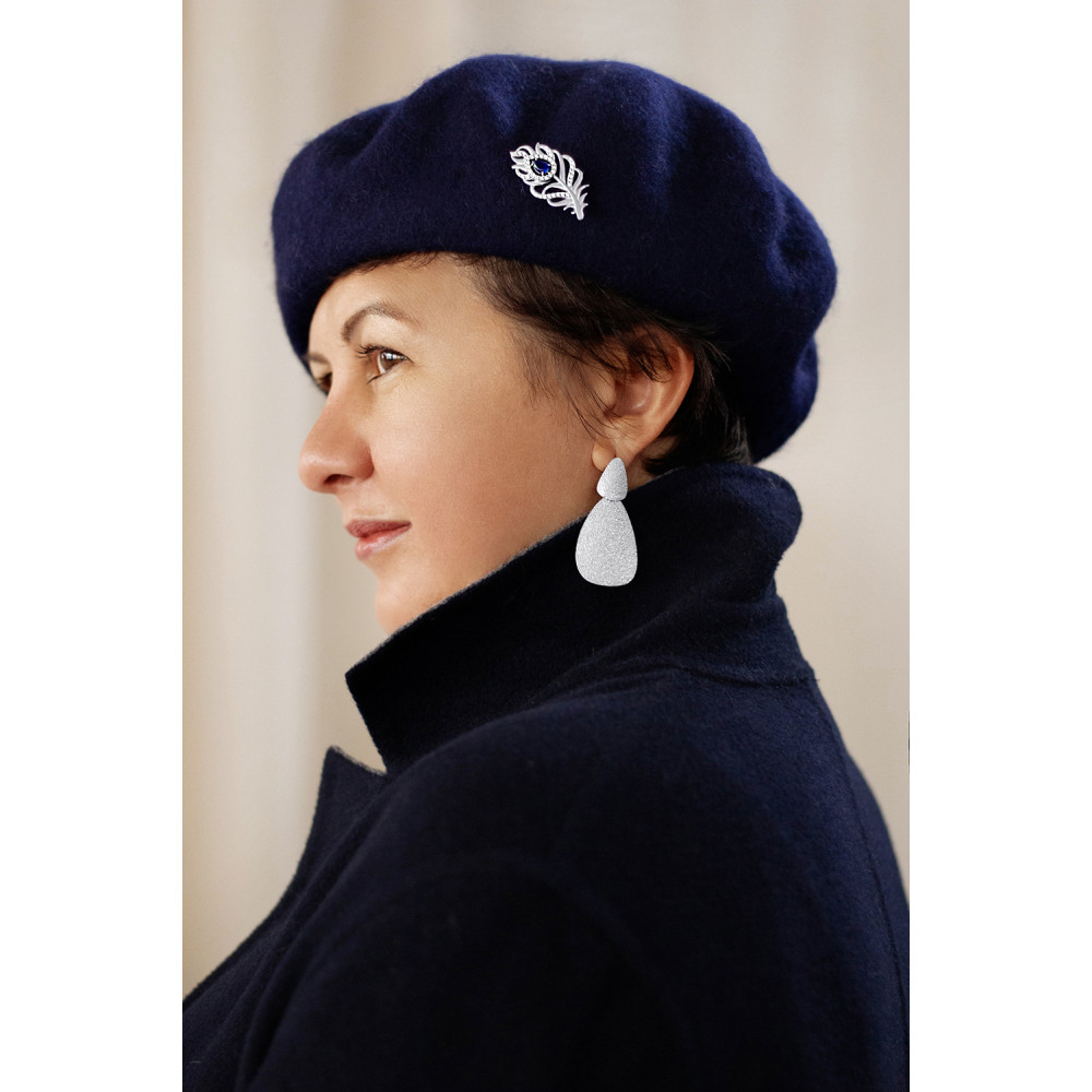 Срібна брошка Перо павича (9517) - 4