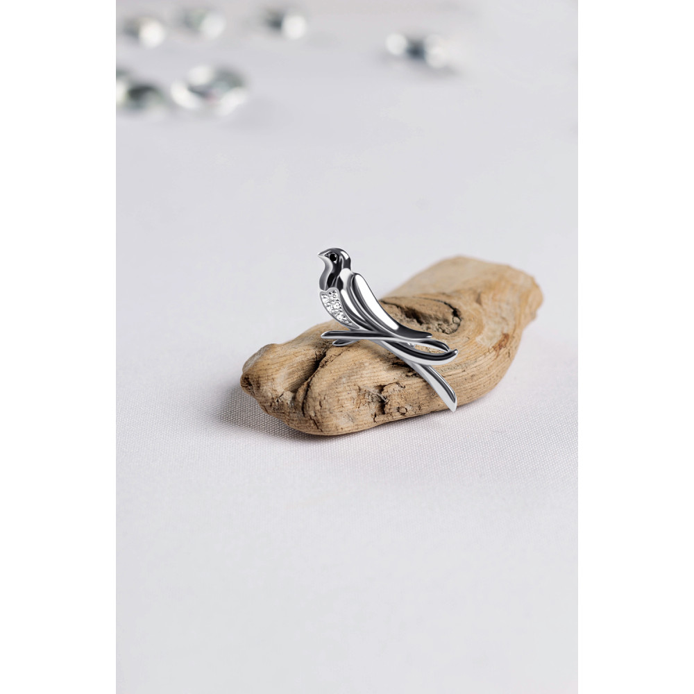 Срібна брошка Голуб (9518) - 6