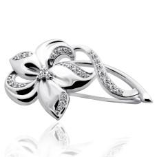 Срібна брошка Квітка (9519)