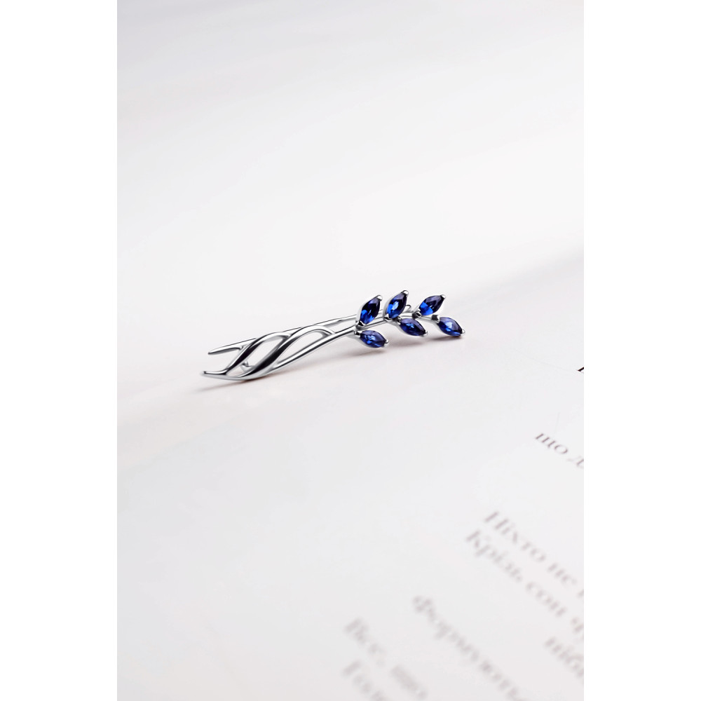 Срібна брошка Гілочка (9520) - 8