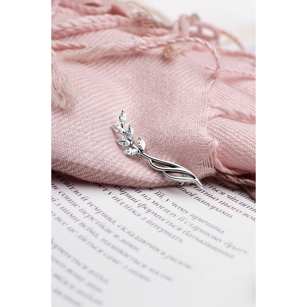 Срібна брошка Гілочка (9520) - 6